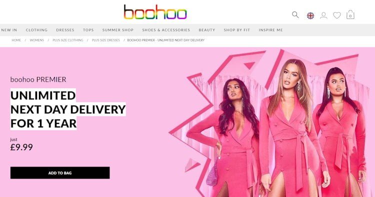 How to get free delivery at Boohoo.com
