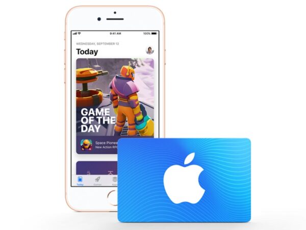 Apple gift card with an iPhone