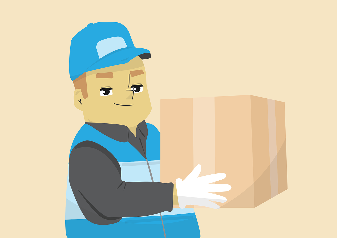 An illustration of a man delivering a parcel