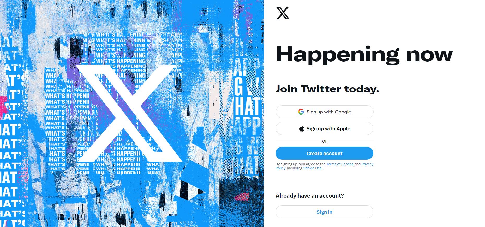 screenshot of Twitter after rebrand to X